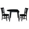 International Concepts 42 in. Solid Wood Round Dual Drop Leaf Dining Table with 2 Chairs in Black K46-42DL-C10-2 - alternate 5
